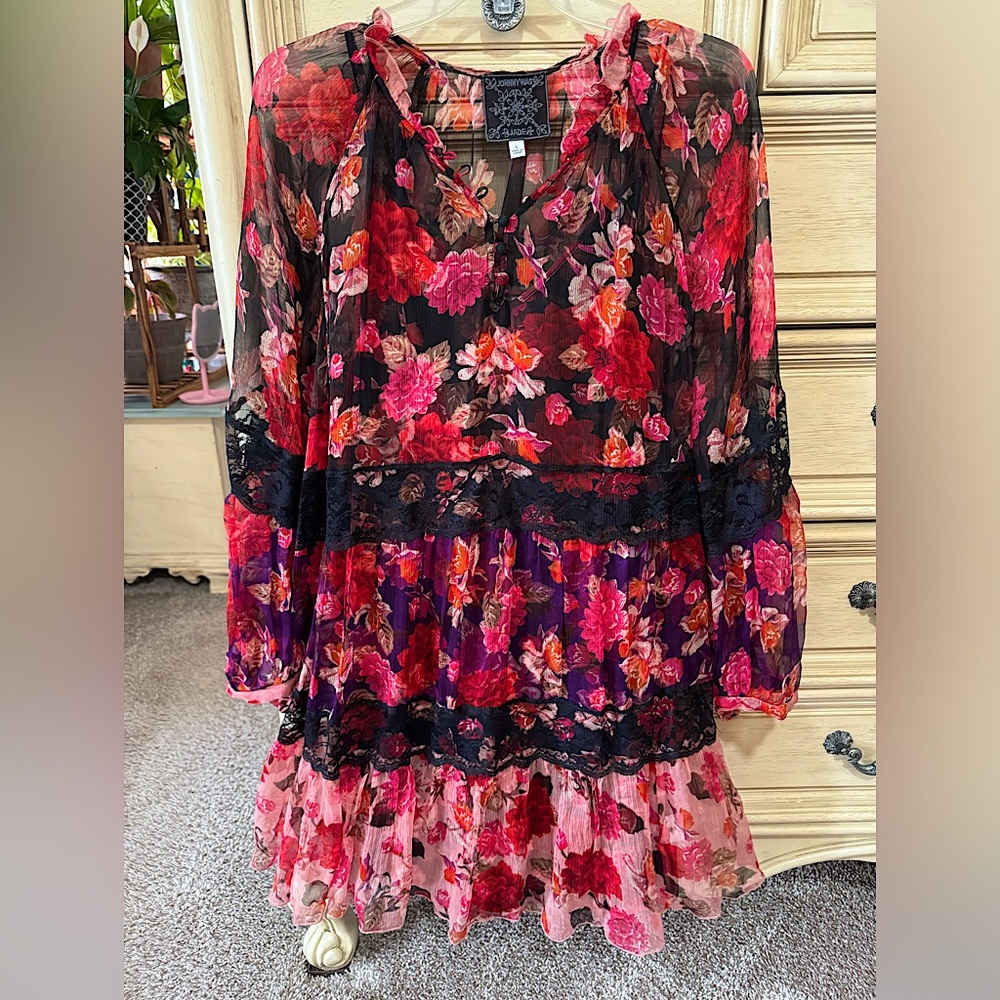 Johnny Was Silk dress with slip